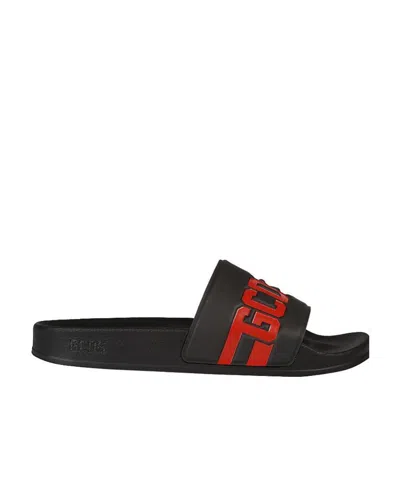 Gcds Logo Open-toed Sandals In Black