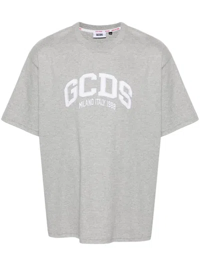 GCDS LOGO-PATCH COTTON T-SHIRT