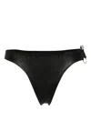Gcds Logo-plaque Leather Briefs In Black