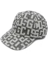 Gcds Logo-print Cotton Cap In 灰色