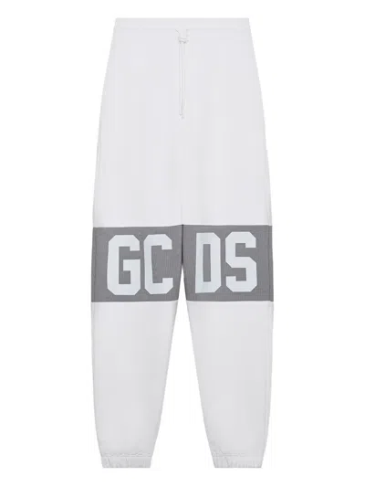 Gcds Logo-print Cotton Sweatpants In White