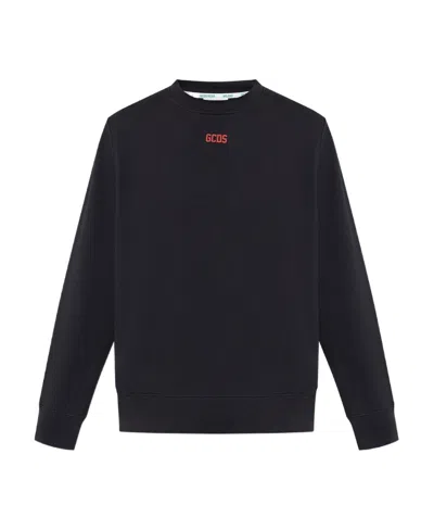 Gcds Logo-print Crew Neck Sweatshirt In Black