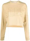Gcds Logo Print Cropped Sweatshirt In Nude