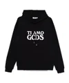 Gcds Cotton Hooded Sweatshirt Kangaroo Pocket In Black