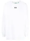 Gcds Logo-print Long-sleeved T-shirt In Weiss