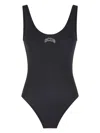Gcds Logo-print Low-back Swimsuit In Black