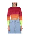 Gcds Logo-print Ombré Cropped Jumper In Multicolor