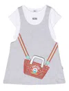 Gcds Logo-print Short-sleeve Cotton Dress In Grey