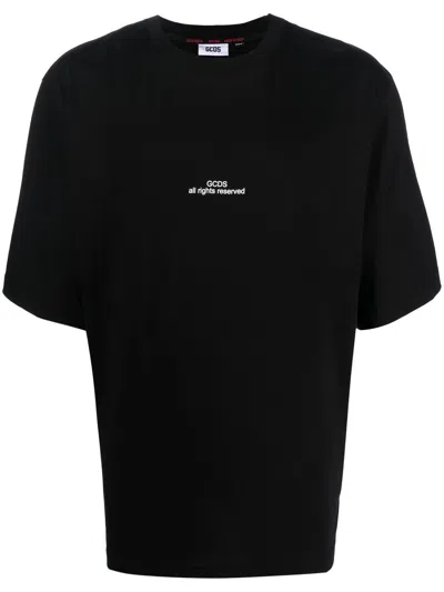Gcds Logo-print Short-sleeve T-shirt In Black