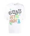 Gcds Logo-print Short-sleeve T-shirt In White