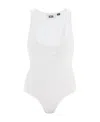 Gcds Logo-print Sleeveless Bodysuit In White