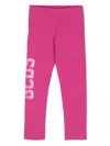 Gcds Logo-print Stretch-cotton Leggings In Pink