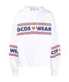Gcds Logo Hooded Sweatshirt In White