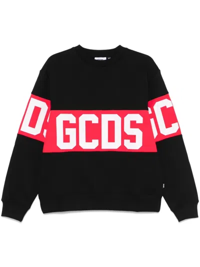 Gcds Logo Design Crew Neck Sweater In Black