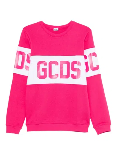 Gcds Kids' Logo-print Sweatshirt In Pink