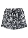 Gcds Costum Essentials Monogram Swimshorts In Black