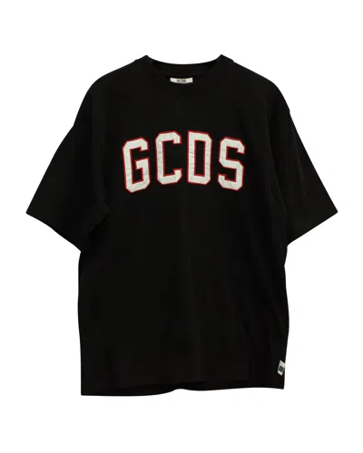 Gcds Logo-print T-shirt In Black Cotton
