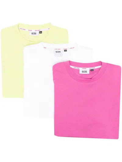Gcds Logo-print T-shirt Three-pack In White