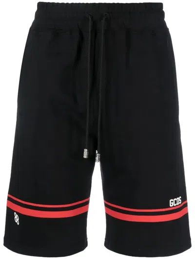 GCDS LOGO-PRINT TRACK SHORTS