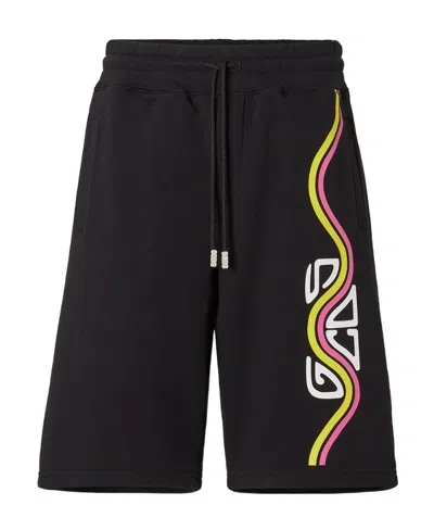GCDS GCDS LOGO PRINTED DRAWSTRING BERMUDA SHORTS