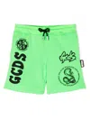 Gcds Logo-print Track Shorts In Green