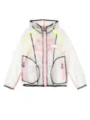 Gcds Logo-print Transparent Hooded Jacket In Pink