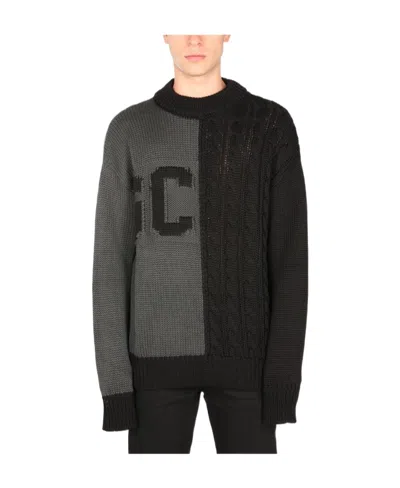 GCDS GCDS LOGO INTARSIA CABLE KNIT SWEATER