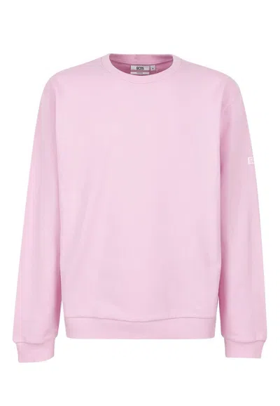 Gcds Logo Printed Crewneck Sweatshirt In Pink