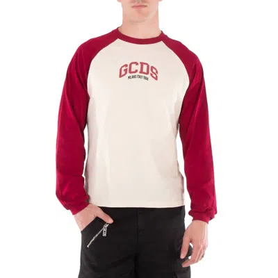 Gcds Logo Printed Crewneck T-shirt In Red