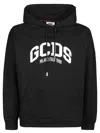 Gcds Cotton Hooded Sweatshirt Kangaroo Pocket In Black