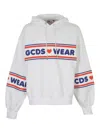 Gcds White Logo Hood Sweatshirts In White