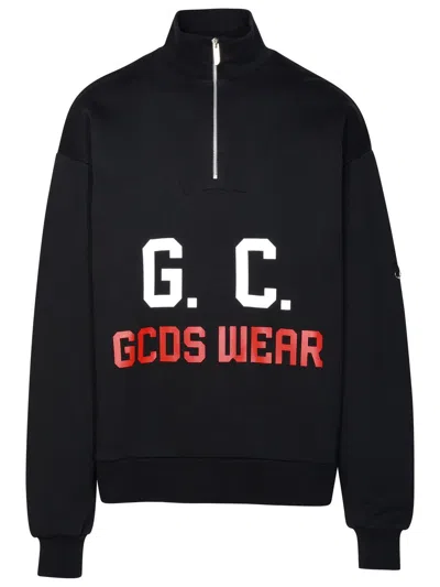 Gcds Logo-printed Straight Hem Sweatshirt In Nero