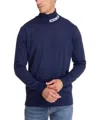 Gcds Logo Roll-neck Sweater In Blue