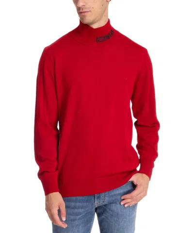 Gcds Logo Roll-neck Sweater In Red
