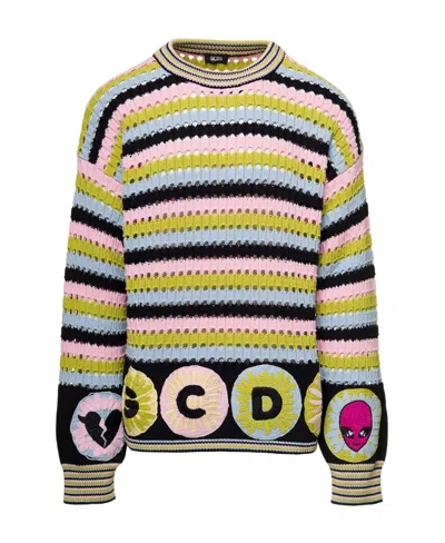 Gcds Logo Round-neck Sweater In Multi