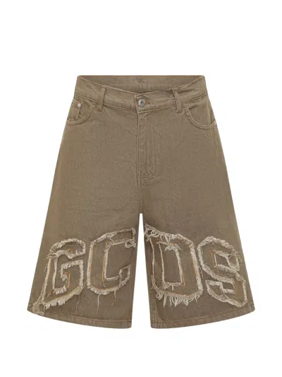 Gcds Logo Lounge Shorts Belt Loops Pockets In Brown