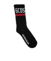 Gcds Ribbed Contrast Logo Socks In Black