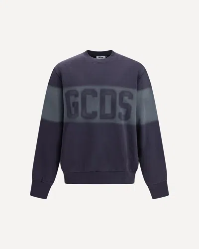 Gcds Logo Spray Crewneck Sweatshirt In Purple