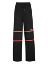 Gcds Logo-stripe Drawstring Trousers In Black