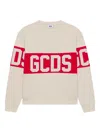 Gcds Logo Stripe Knitwear In Neutral