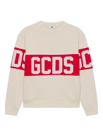 Gcds Logo Stripe Knitwear In Neutral