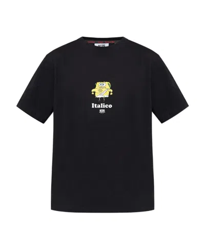 Gcds Logo T-shirt In Black