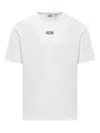 Gcds Crew Neck Logo T-shirt With Plain Pattern In White