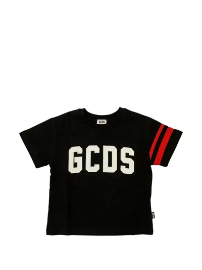 Gcds Kids' Logo T-shirt In Black