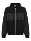 Gcds Cotton Hoodie With Adjustable Drawstring Hood In Black