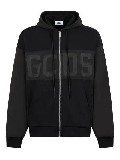 GCDS LOGO ZIP-FASTENING HOODIE
