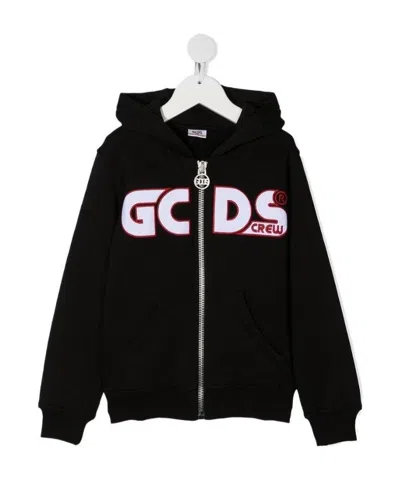 Gcds Logo Zip Hoodie In Black