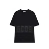 Gcds Man T-shirt Z0mlqc109j101 999b Band Logo Tonal Loose Ss T-shi Black In Purple