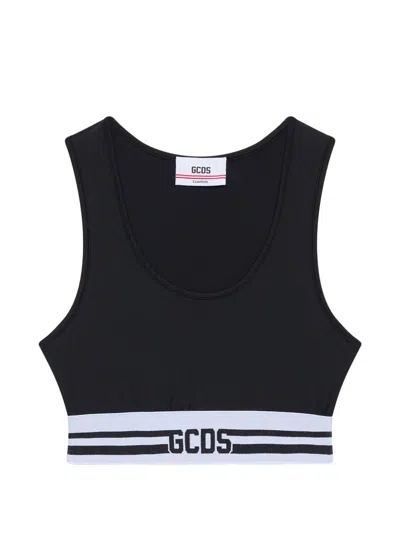 Gcds Logo-detail Crop Top In Black