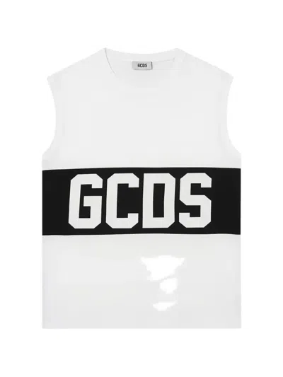 Gcds Logo-detail Sleeveless Top In White